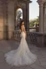 Julie Vino Mermaid Wedding Dress With Detachable Train V Neck Appliqued Beaded Bridal Gown Backless Ruffle Lumbar Vestidos De Novia