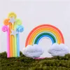 4pcs XBJ211 Rainbow Fairy Garden Miniatures Rainbow Terrarium Figurines Miniature Miniature Fairy Figurines Rainbow Garden Decoration