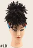 Klipp i hårstrån Afro Kinky Curly Puff Ponytail Syntetiska hårförlängningar med lugg falska hårstrån för afroamerikanska3756407