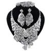 Bridal Jewelry Set Nigerian Wedding Dubai Silver Jewelry Sets For Women African Flowers Necklace Earrings Jewellery