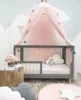 Coxeer enfant literie moustiquaire romantique lit rond moustiquaire couverture de lit rose accroché dôme auvent pour enfants chambre pépinière