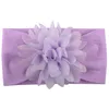 Bonito Crianças Menina Bebê Sólido Sólido Nylon Confortável Moda Casual Headbands Infantil Newborn Flower Bow Faixa de Cabelo Acessórios