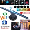 384 LED-lampor 3D hologram annonsering visa WiFi LED-fan 1080 3D Bilder Videor 3D LED-fan projektor för butik butik Bar semester evenemang