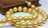 Real Large Silver Natural Top Huge18 "13mm South Sea Genuine Natural Gold Pearl Necklace