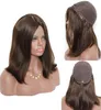 Koszerne peruki 12a Grade Light Brown Color # 4 Najlepsze Malezyjskie Dziewicze Human Hair Silky Proste 4x4 Jedwabne Baza Żydowska Peruka Fast Express Dostawa