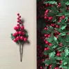 2018 Nuovo Design 75 pollici Artificiale Brillante Bacca Rossa Agrifoglio Pick Per La Decorazione Di Natale 75 pz7611153