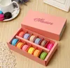 Kleurrijke macaron doos houdt 12 holte 20 * 11 * 5cm voedsel verpakking geschenken papier party dozen voor bakkerij cupcake snack snoep biscuit muffin doos