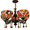 European Hanging Lamp Fixture Retro Pop Creativity Tiffany Pendant Lamp Mediterranean Style Stained Glass Decorative Chandelier