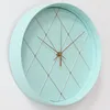 Relógios de parede Relógios criativos de 12 polegadas Relógio Mint Green Round Design moderno Cozinha Estudo do quarto de mudo quartzo decorativo1