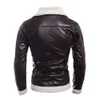 Homens Jaqueta de couro Casaco de Inverno casaco para Couro dos homens à moda Homens carneiro Jackets Masculino Zipper Moto Jacket coreano Estilo 730