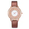 Nieuwe Shiny Diamond Roma Dames Dames Rose Gouden Jurk Lederen Horloges Groothandel 2020 Vrije Tijd Vrouwelijke Quartz Polshorloges