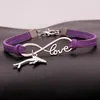 Hot 10st / Lot Infinity Love 8 Dolphin / Whale / Shark Pendant Armband Charm Hängsmycke Kvinnor / Män Enkel Armband / Bangles Smycken Gift A144