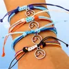 Fashion-handgjorda blandad färg rep vävt havsvåg vsco tjej vänskap armband färgglada boho justerbara anklets smycken för kvinnor tjejer