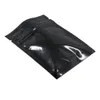 1000ピースDHL 7.5 * 10cmブラックマイラージッパーシーリング包装袋チョコレート収納ジッパーロックパッキングバッグ光沢のあるドライフードグレードのプラスチックホイルポーチ