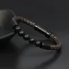 Neue Echtes Rindsleder Armband Männer Mit 8mm Stein Perlen Edelstahl Armreif Eingebetteten Verschluss Armbänder Für Frauen