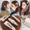 Clipes INS Mulheres Pérola Grampos Bebés Meninas Princesa frisado bowknot cabelo brilhante jóia Hairclips Partido Barrette Ladies Acessórios de cabelo E3202