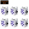 6 Pack Wireless DMX Up Light LED DJ PAR 6 18W RGBAW UV PAR CAN