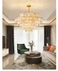 LED Modern K9 Crystal Chandeliers American Crystal Ghylelier Lights Hotel Dining Bed Bed Room Round Home Indoor Interior Lighting