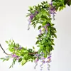 7ft 2m Flower String Artificial Wisteria Vine Garland Plants Foliage Outdoor Home Trailing Fake Hanging Wall Decor13931880