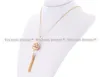 Mode- Harmonie Essentiële Olie Diffuser Medaillon 3 Kleuren Crystal Hanger Tassel Ketting met roestvrijstalen ketting VA -215 Kerstcadeau