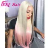 2019 Новый стиль блондинки Оммре розовые парики прямые синтетические кружева передний парик для черных женщин длинные синтетические волосы