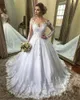 Arabic Long Sleeve Ball Gown Wedding Dresses Off Shoulder Lace Appliqued Bridal Gowns With Court Train Plus Size Maternity Dress M100