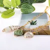 Isang nieuwe mode vergulde seashell conch hanger ketting amerikaanse amerikaanse europese 18k gouden ketting ketting zomer strand sieraden