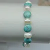 100% natural Freshwater Pearl Turquoise Bracelet 8-9mm pearl Beaded Bracelet Elastic force woman girls Bracelet 10pcs