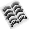 5pairs mixtes styles faux cils de faux cils 3D mink cheveux vaporeux volume plein volume natruels cils plumes de variété évasée