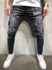 Jeans casual da uomo Skin Slim Fashional denim Pantaloni Fori per il ginocchio pantaloni hiphop Lavati di alta qualità291t