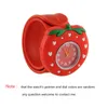 Çocuk Tokat Güzel Çilek Kuvars Saatler Moda Güzel Silikon Bant Çocuk Saatler Sevimli Bebek Saati Relogio 3D Karikatür İzle