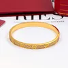 Luxury Full Diamond Bracelet 3 Rows Women Men Couple Bracelets Cuff Bangles Fashion Screw Jewelry For Lover With Velvet Bag