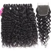 9A Feixes de cabelo virgem brasileiro com fechamentos Fechamento de renda 4X4 ou fechamento frontal de renda 13X4 ou fechamento de renda completo 360 Deep Wave Cu264S