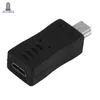 Svart Micro USB Kvinna till Mini USB Male Adapter Connector Converter Adapter Helt nyaste gratis frakt