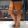 Kolnoo Hot Nieuw aankomst Dames dikke hiel dijhoge laarzen puntige teen winter over knie laarzen sexy dance club modedressing schoenen d147-1