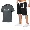 Designer BALR + Shorts Suit Summer Short-sleeved Sportswear Gym Casual Men's T-shirt 2 Pieces Brand Clothing Size M-