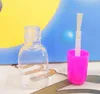 5g Mini Cute Clear Plastic Empty Square Nail Polished Bottle With Cap Brush Plastic Nail Bottle For Children