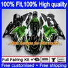 KAWASAKI ZX 14R ZZR1400 년 2006 년 2007 년 2008 년 2009 년 2010 2011 223MY.5 ZZR1400 ZX14R ZX14R 06 07 08 09 10 11 증권 녹색 바람막이를 들어 사출