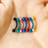 10 unids/lote de acero quirúrgico, bola de 3MM, Piercing para cejas, barra curvada con rosca interna, pendiente de hélice, anillo para labio, anillos para pezón, joyería para el cuerpo