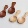 8cm Natural Wooden Coffee Tea Sugar Salt Spoon Scoop Kitchen Utensil Mini Wood Condiment Spoon LX8059