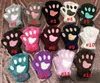 Fashion-Fluffy Plush Gloves Mittens Paws Gloves Women Girl Children Cosplay Cat Bear Paw Claw Half Finger Glove 14Colors Christmas Gift