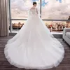 Vestidos vestido de noiva vestido de noiva novo tamanho grande mostrando cauda fina princesa sonho de mulher grávida grande tamanho gordo mm barriga grávida