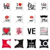 Love Paar Kussensloop Letter Mr en Mrs Kussenhoes Huwelijk Valentine Day Kussensloop Liefhebbers Thuiskantoor Sofa Sierkussen Geval