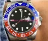 Luxury Fashion Automatic Mens Watch GMT Lum Red Blue Ceramic Bezel Watch Stainless Sapphire Original Clasp Mens Watches Free Shipping