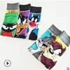 10 Pcs = 5 Pairs 39 40 41 42 43 Eu Plus Siz New Products in Europe and the Personality Men Socks Tube Cartoon 8M3N