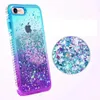 Per iPhone 11/X/XS/XR/Xs Max/6/7/8/6P/7P/8P Gradient Glitter Phone Case Liquid Floating Quicksand Bling Sparkle Cute Protective Girls Women