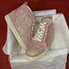 High End Designer Strass Sneakers Women Fashion Red Bottom Sneakers Mäns Par Klassisk Sport Party, Bröllop, Klänning Tjej Bästa Present