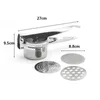 Potato Mashers Ricers Kitchen Cooking Tools Stainless Steel Pressure Mud Puree Vegetable Fruit Press Maker Garlic Presser QW9878