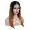 180% Densidad Ombre 1B / 30 4x4 Cierre de encaje Pelucas de cabello humano Pre desplumado Pelucas delanteras de encaje sin cola Virgen brasileña Recta para mujeres negras Cabello