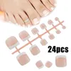 24pcs Smooth Fake False Nail Tips Full Cover Natural Toes Nail Manicure Tool Nail Tool For Foot